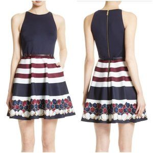 Ted Baker London Annalie Rowing Stripe A-Line Skater Dress